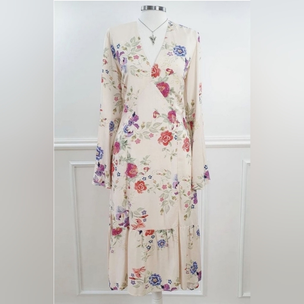 Aquamar New York Bell Sleeve Floral Peasant Dress
